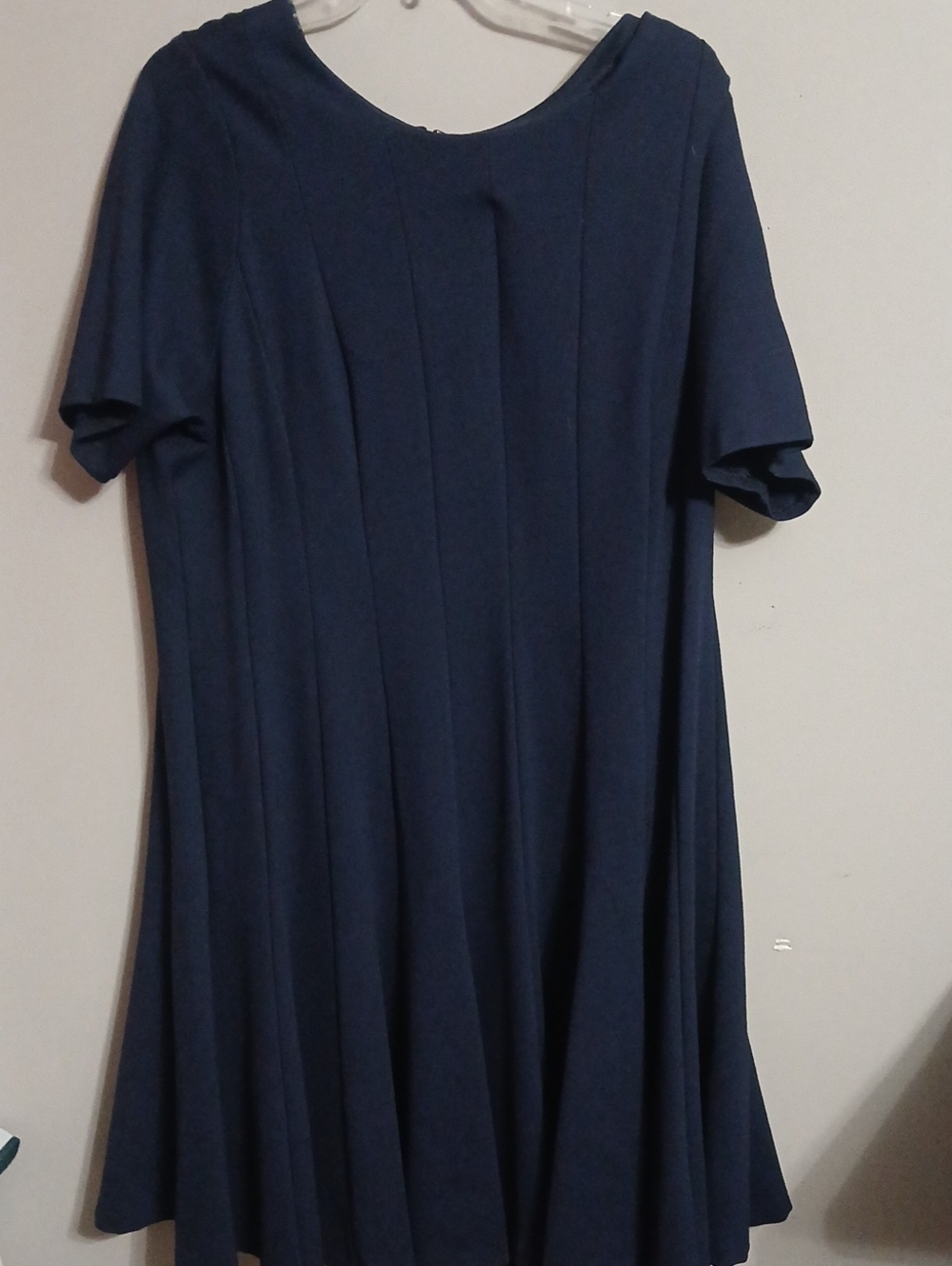Classic Navy Short-Sleeve A-Line Dress